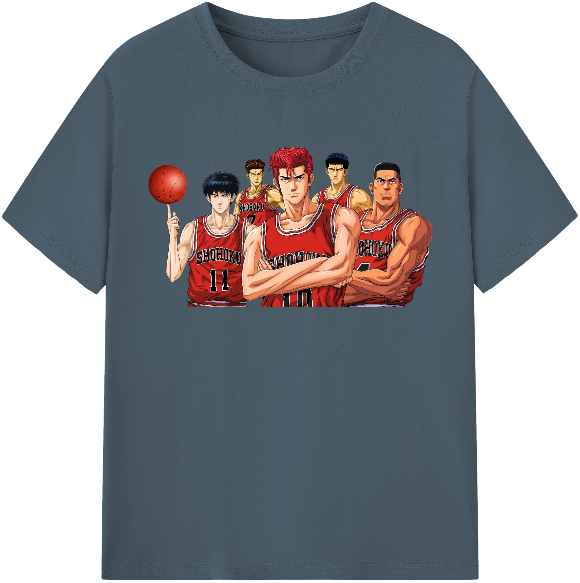 SLAM DUNK／スラムダンク 綿100％半袖Tシャツ（フロントプリント）